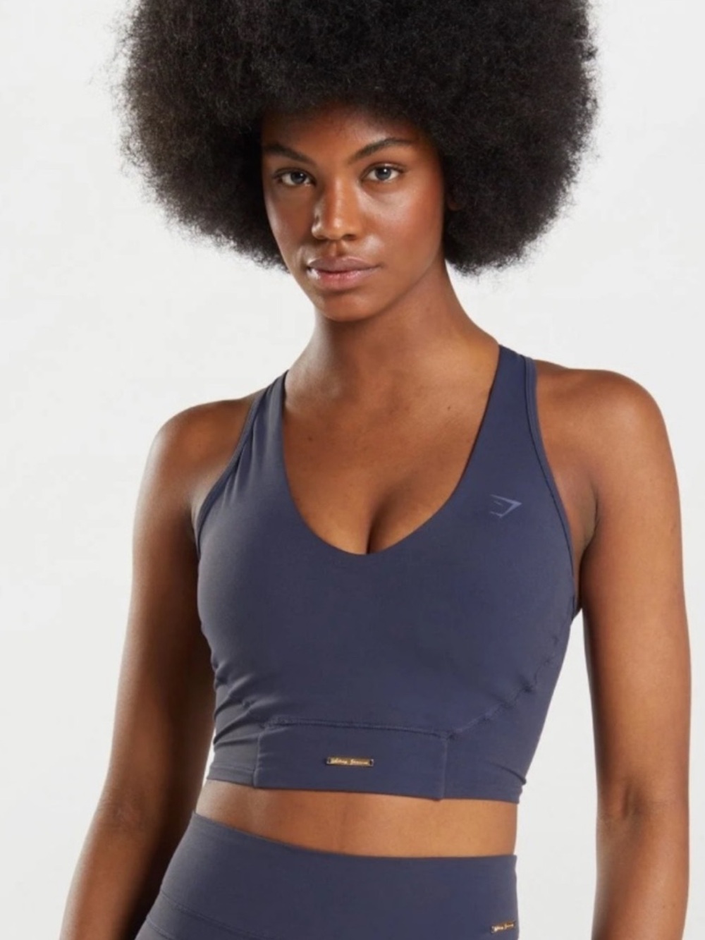 Whitney Simmons Gymshark Deep V Cropped Tank Top in Plum size Small